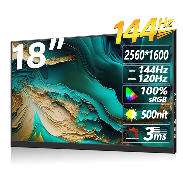 18 inch HDR 2560x1600P IPS Screen Portable Monitor(US Plug) - LCD Monitors by PMc TechLife | Online Shopping South Africa | PMc TechLife | Buy Now Pay Later Mobicred