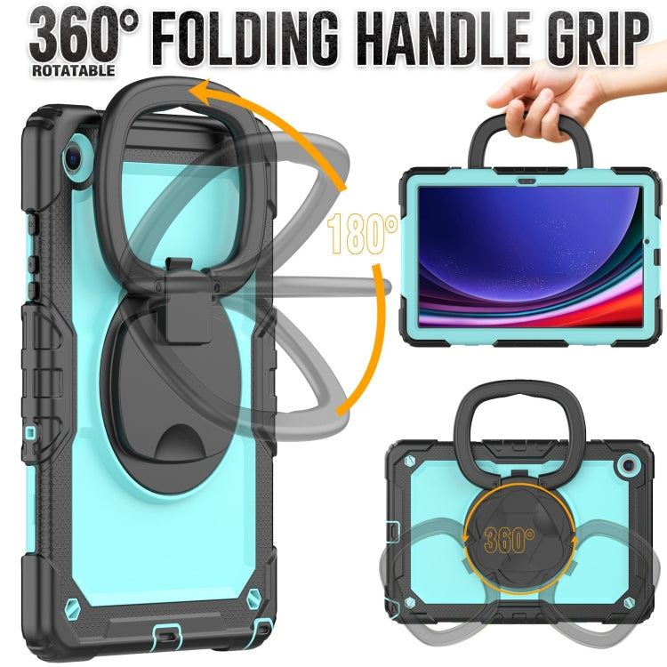For Samsung Galaxy Tab A9+ Handle Silicone Hydric PC Tablet Case with Shoulder Strap(Light Blue) - Galaxy Tab A9+ by PMC TechLife | Online Shopping South Africa | PMC TechLife