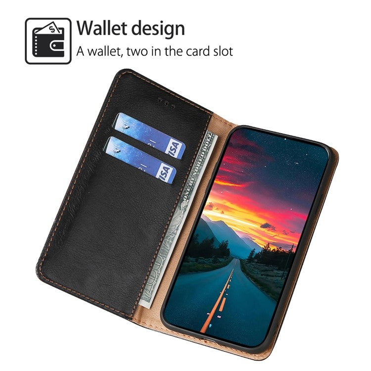 For Motorola Moto G Play 4G 2024 Gloss Oil Solid Color Magnetic Leather Phone Case(Black) - Motorola Cases by PMC Jewellery | Online Shopping South Africa | PMC Jewellery | Buy Now Pay Later Mobicred