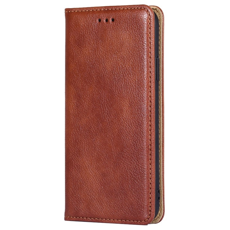 For Motorola Moto G Play 4G 2024 Gloss Oil Solid Color Magnetic Leather Phone Case(Brown) - Motorola Cases by PMC Jewellery | Online Shopping South Africa | PMC Jewellery | Buy Now Pay Later Mobicred