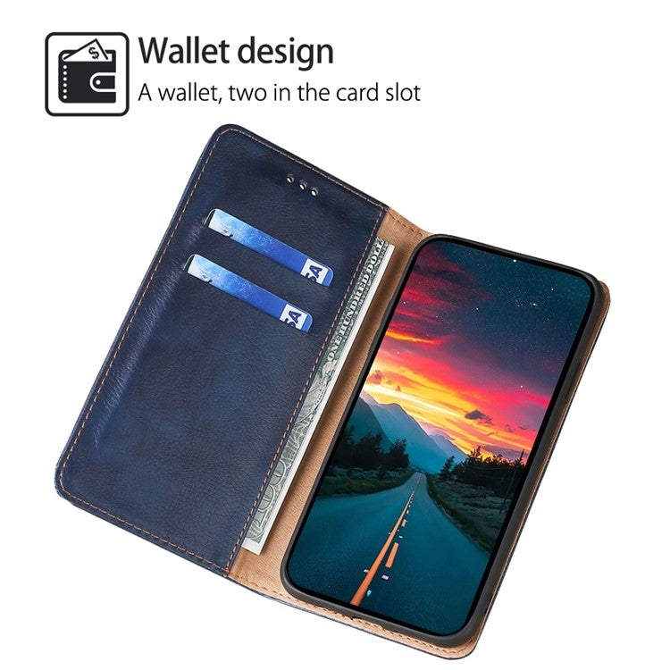 For Motorola Edge 5G 2024 Gloss Oil Solid Color Magnetic Leather Phone Case(Blue) - free shipping - PMC Jewellery - Order now!