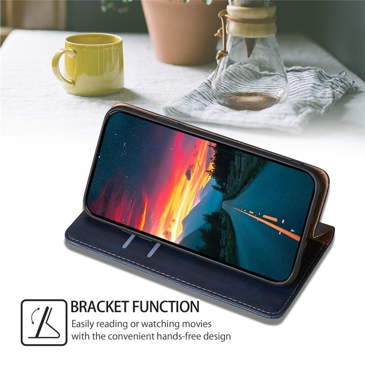 For Motorola Edge 5G 2024 Gloss Oil Solid Color Magnetic Leather Phone Case(Blue) - free shipping - PMC Jewellery - Order now!