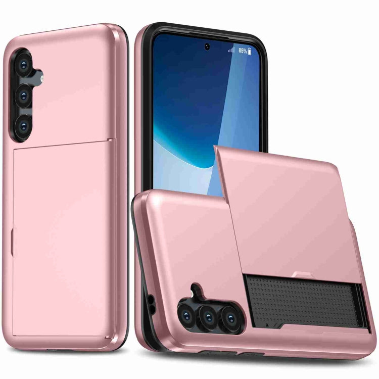 For Samsung Galaxy S24+ 5G Shockproof Armor Phone Case with Card Slot(Rose Gold) - Galaxy S24+ 5G Cases by PMC TechLife | Online Shopping South Africa | PMC TechLife