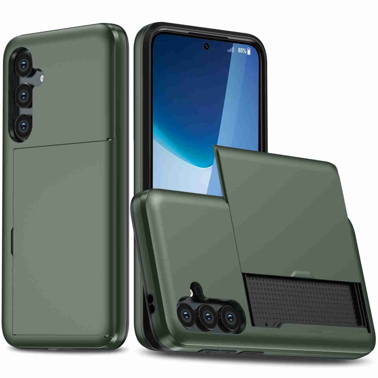 For Samsung Galaxy S24+ 5G Shockproof Armor Phone Case with Card Slot(Dark Green) - Galaxy S24+ 5G Cases by PMC TechLife | Online Shopping South Africa | PMC TechLife