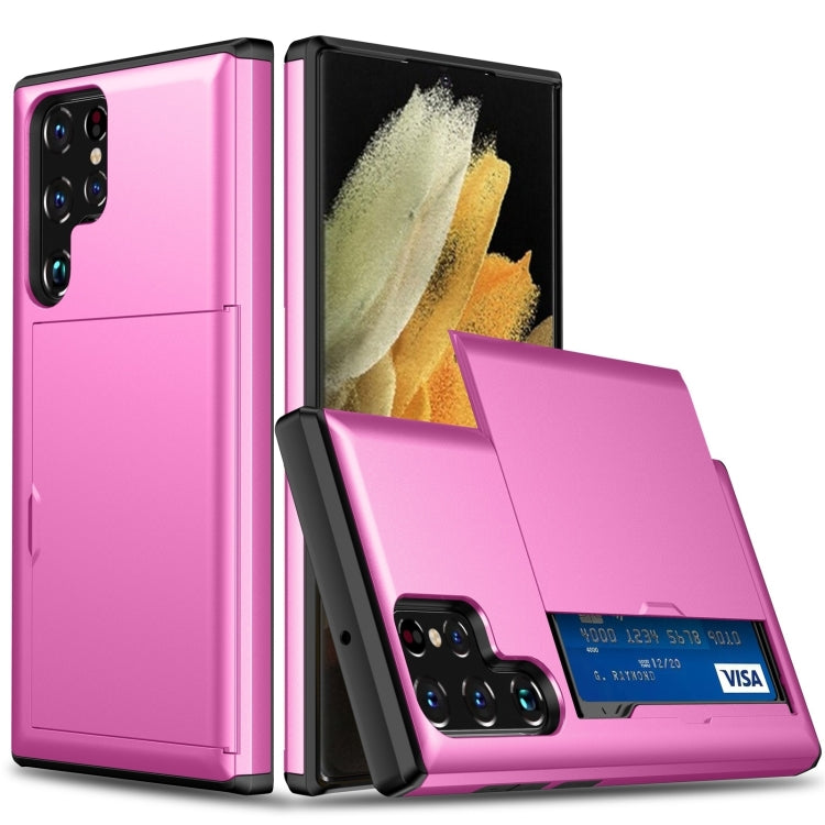 For Samsung Galaxy S24 Ultra 5G Shockproof Armor Phone Case with Card Slot(Rose Red) - Galaxy S24 Ultra 5G Cases by PMC TechLife | Online Shopping South Africa | PMC TechLife