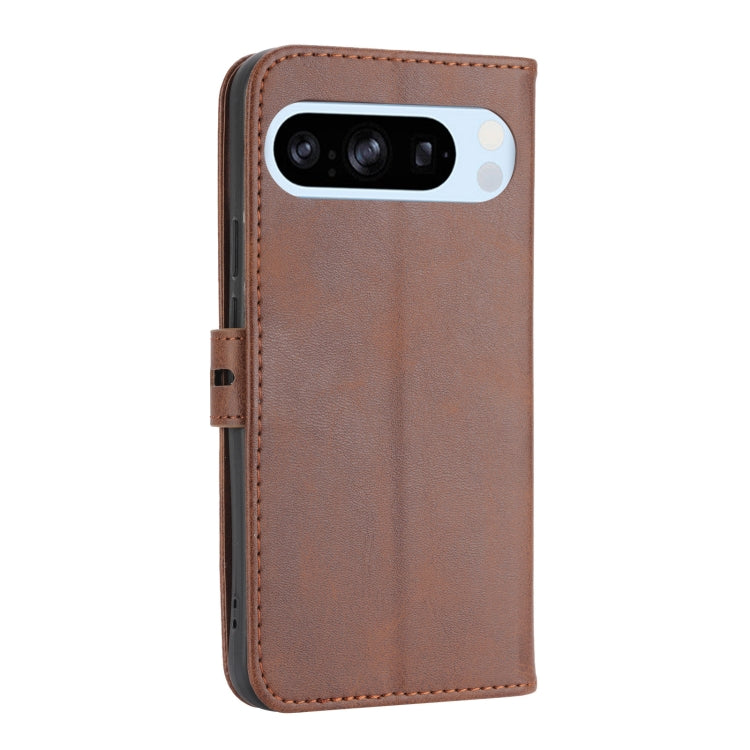 For Google Pixel 9 Embossed Happy Cat Pattern Flip Leather Phone Case(Brown) - Google Cases by PMC TechLife | Online Shopping South Africa | PMC TechLife | Buy Now Pay Later Mobicred