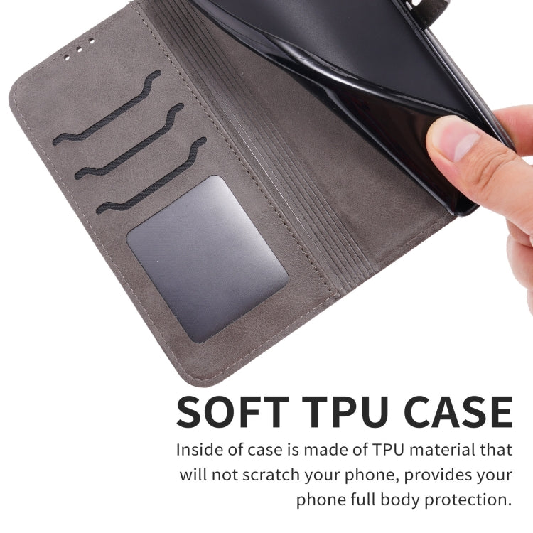 For Google Pixel 9 Embossed Happy Cat Pattern Flip Leather Phone Case(Grey) - Google Cases by PMC TechLife | Online Shopping South Africa | PMC TechLife | Buy Now Pay Later Mobicred