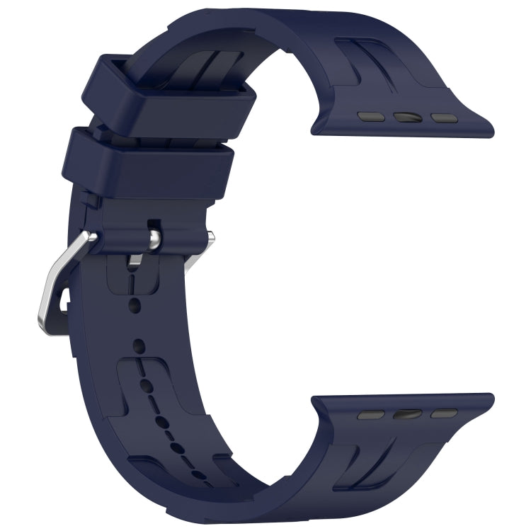 For Apple Watch Ultra 2 49mm H Texture Silicone Ladder Buckle Watch Band(Midnight) - Watch Bands by PMC TechLife | Online Shopping South Africa | PMC TechLife