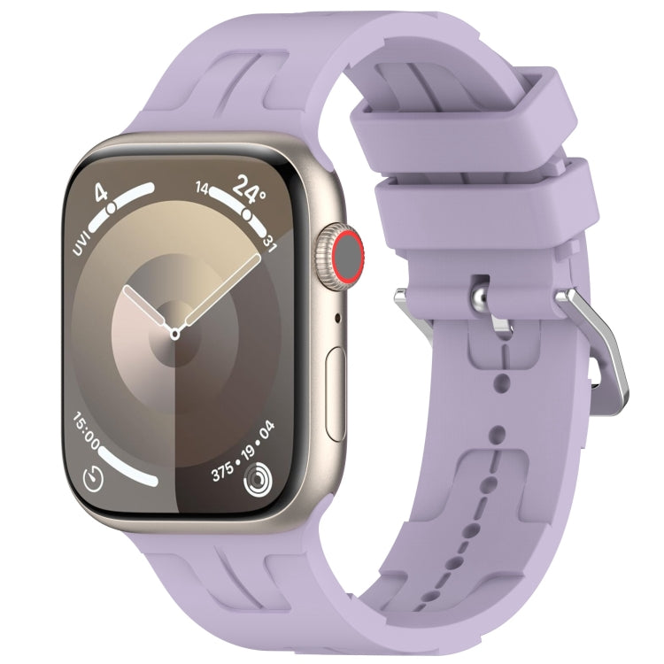 For Apple Watch Series 5 44mm H Texture Silicone Ladder Buckle Watch Band(Purple) - free shipping - PMC TechLife - Order now!