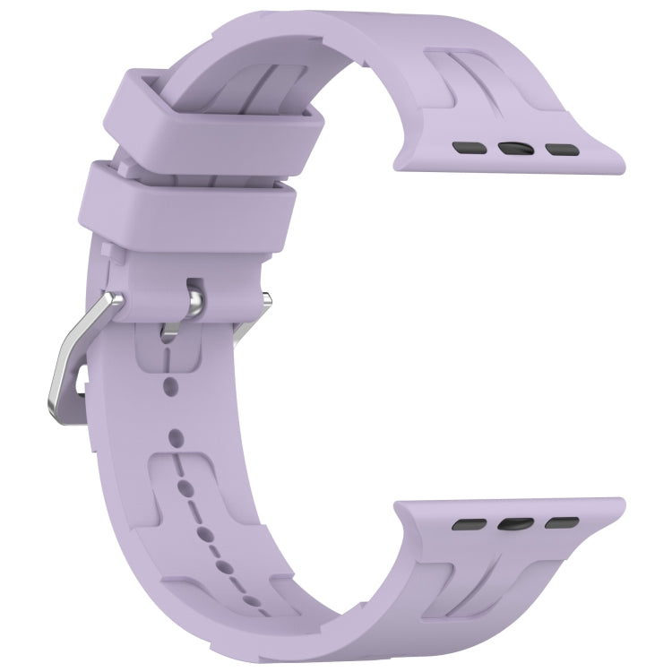 For Apple Watch Series 3 42mm H Texture Silicone Ladder Buckle Watch Band(Purple) - free shipping - PMC TechLife - Order now!