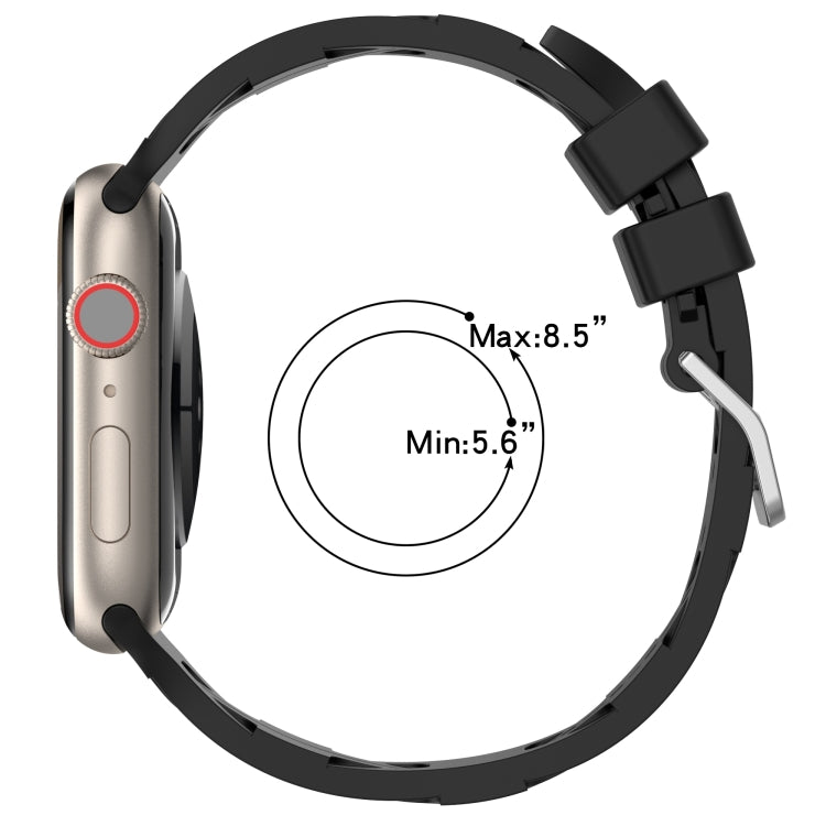 For Apple Watch Series 8 45mm H Texture Silicone Ladder Buckle Watch Band(Starlight) - Watch Bands by PMC TechLife | Online Shopping South Africa | PMC TechLife