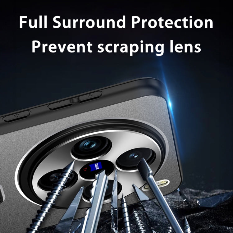 For vivo X100 Pro Frosted Metal Hybrid TPU Holder Phone Case(Blue) - vivo Cases by imak | Online Shopping South Africa | PMC Jewellery | Buy Now Pay Later Mobicred
