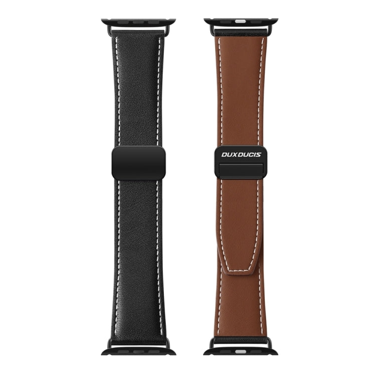 For Apple Watch Series 5 40mm DUX DUCIS YA Series Magnetic Buckle Genuine Leather Watch Band(Black) - free shipping - PMC Jewellery - Order now!