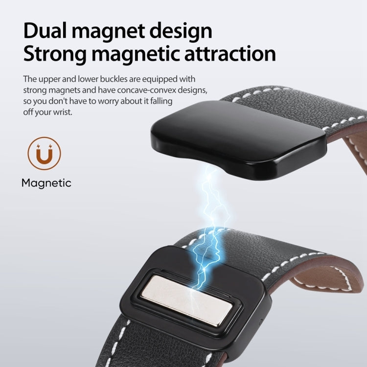 For Apple Watch Series 5 40mm DUX DUCIS YA Series Magnetic Buckle Genuine Leather Watch Band(Black) - free shipping - PMC Jewellery - Order now!