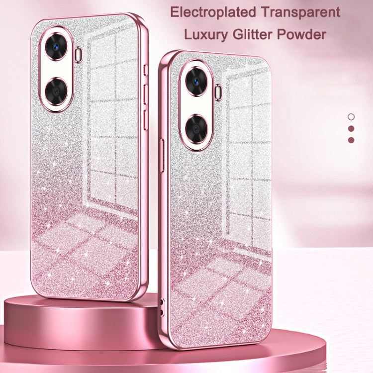 For Huawei Pura 70 Ultra Gradient Glitter Powder Electroplated Phone Case(Pink) - free shipping - PMC Jewellery - Order now!