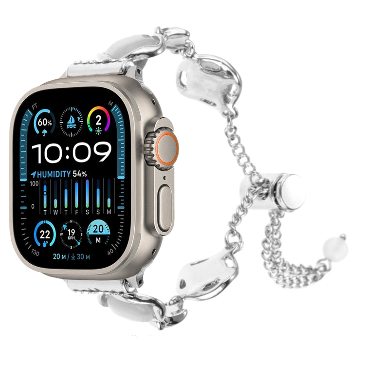 For Apple Watch Ultra 49mm Shell Metal Chain Bracelet Watch Band(Silver) - Watch Bands by PMC TechLife | Online Shopping South Africa | PMC TechLife