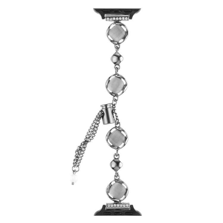 For Apple Watch SE 2022 40mm Shell Metal Chain Bracelet Watch Band(Black) - Watch Bands by PMC TechLife | Online Shopping South Africa | PMC TechLife