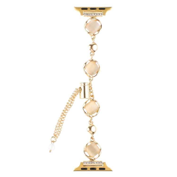 For Apple Watch Series 6 40mm Shell Metal Chain Bracelet Watch Band(Gold) - Watch Bands by PMC TechLife | Online Shopping South Africa | PMC TechLife