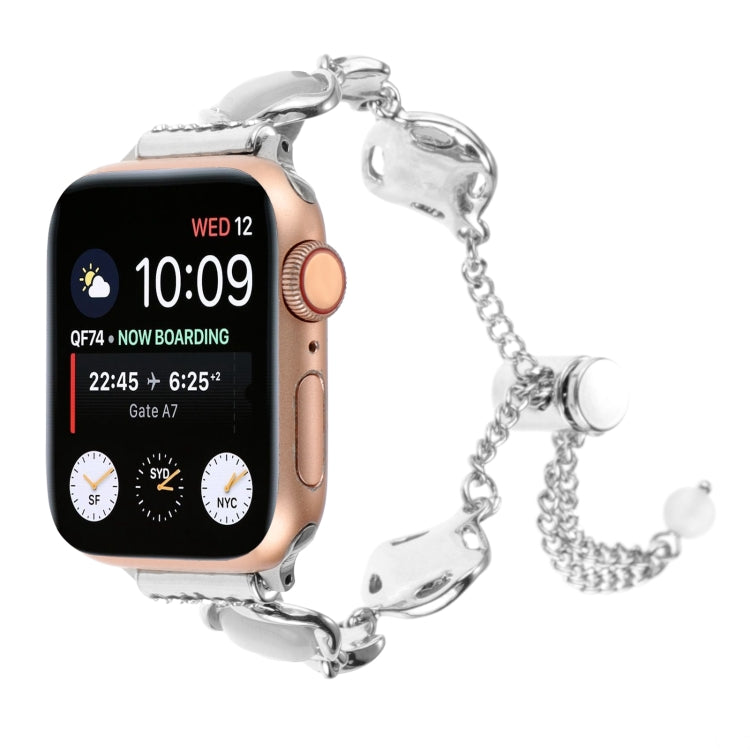 For Apple Watch Series 4 40mm Shell Metal Chain Bracelet Watch Band(Silver) - Watch Bands by PMC TechLife | Online Shopping South Africa | PMC TechLife