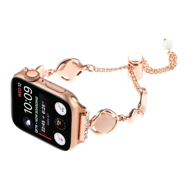 For Apple Watch Series 2 38mm Shell Metal Chain Bracelet Watch Band(Rose Gold) - Watch Bands by PMC TechLife | Online Shopping South Africa | PMC TechLife