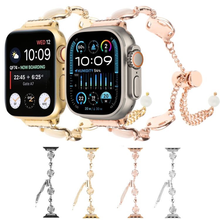 For Apple Watch 38mm Shell Metal Chain Bracelet Watch Band(Rose Gold) - Watch Bands by PMC TechLife | Online Shopping South Africa | PMC TechLife