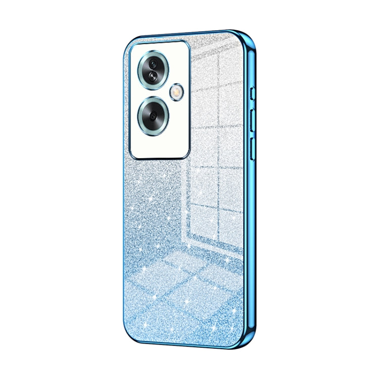 For OPPO A79 5G / A2 Gradient Glitter Powder Electroplated Phone Case(Blue) - OPPO Cases by PMC TechLife | Online Shopping South Africa | PMC TechLife | Buy Now Pay Later Mobicred