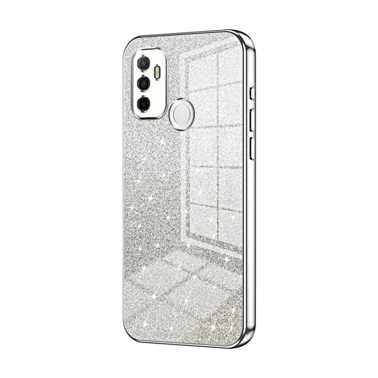 For OPPO A53 2020 / A32 / A11s  Gradient Glitter Powder Electroplated Phone Case(Silver) - free shipping - PMC TechLife - Order now!