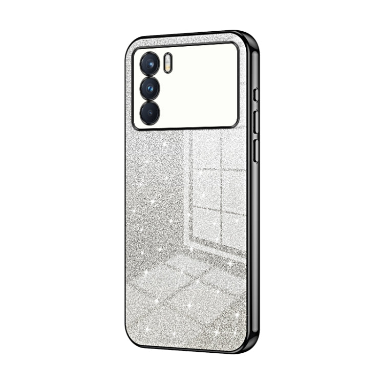 For OPPO K9 Pro Gradient Glitter Powder Electroplated Phone Case(Black) - OPPO Cases by PMC TechLife | Online Shopping South Africa | PMC TechLife | Buy Now Pay Later Mobicred