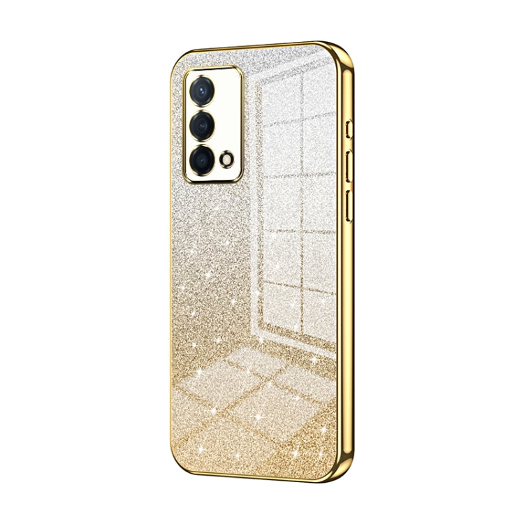 For OPPO K9 Gradient Glitter Powder Electroplated Phone Case(Gold) - OPPO Cases by PMC TechLife | Online Shopping South Africa | PMC TechLife | Buy Now Pay Later Mobicred