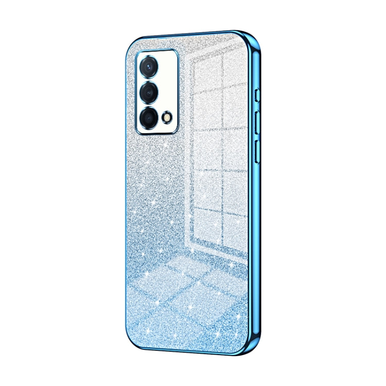 For OPPO K9 Gradient Glitter Powder Electroplated Phone Case(Blue) - OPPO Cases by PMC TechLife | Online Shopping South Africa | PMC TechLife | Buy Now Pay Later Mobicred