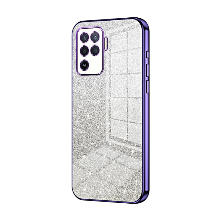 For OPPO A94 4G Gradient Glitter Powder Electroplated Phone Case(Purple) - OPPO Cases by PMC TechLife | Online Shopping South Africa | PMC TechLife | Buy Now Pay Later Mobicred