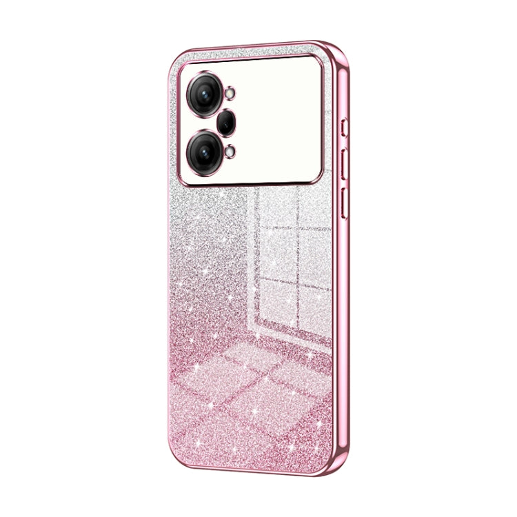 For OPPO K10 Pro Gradient Glitter Powder Electroplated Phone Case(Pink) - OPPO Cases by PMC TechLife | Online Shopping South Africa | PMC TechLife | Buy Now Pay Later Mobicred