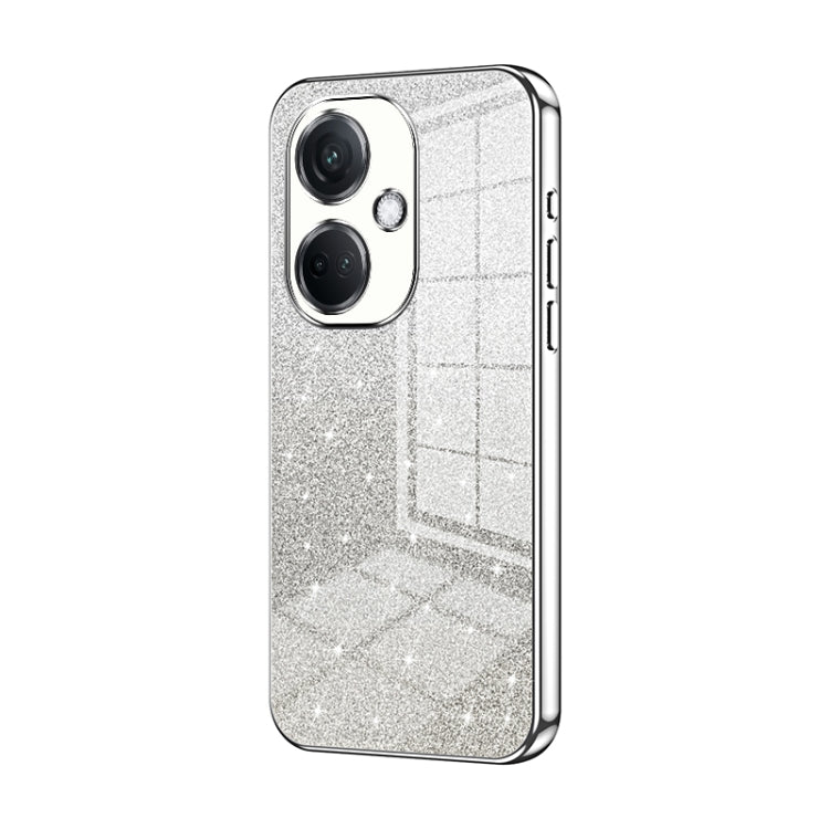 For OPPO K11 Gradient Glitter Powder Electroplated Phone Case(Silver) - OPPO Cases by PMC TechLife | Online Shopping South Africa | PMC TechLife | Buy Now Pay Later Mobicred
