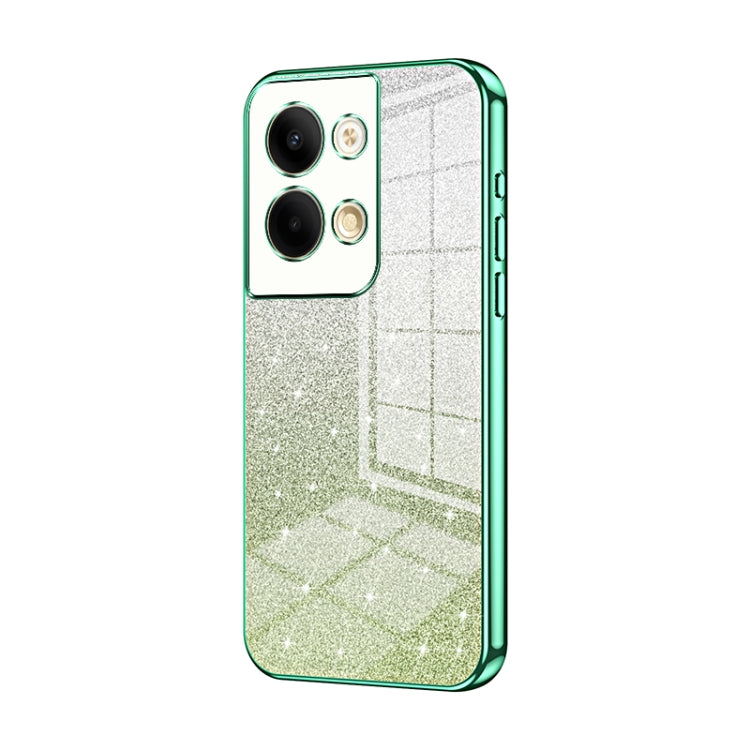 For OPPO Reno9 / Reno9 Pro Gradient Glitter Powder Electroplated Phone Case(Green) - OPPO Cases by PMC TechLife | Online Shopping South Africa | PMC TechLife | Buy Now Pay Later Mobicred