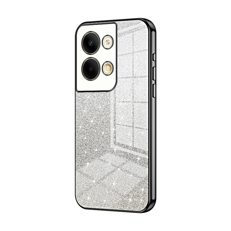 For OPPO Reno9 / Reno9 Pro Gradient Glitter Powder Electroplated Phone Case(Black) - OPPO Cases by PMC TechLife | Online Shopping South Africa | PMC TechLife | Buy Now Pay Later Mobicred