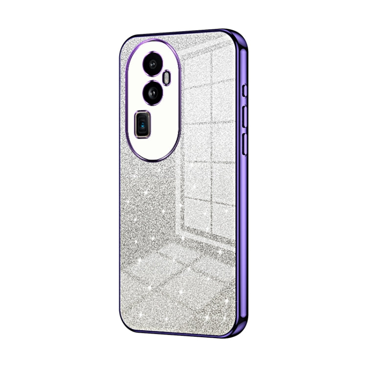 For OPPO Reno10 Pro+ Gradient Glitter Powder Electroplated Phone Case(Purple) - OPPO Cases by PMC TechLife | Online Shopping South Africa | PMC TechLife | Buy Now Pay Later Mobicred