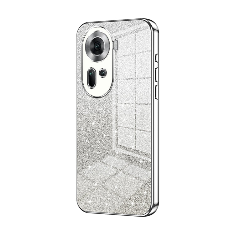 For OPPO Reno11 Global Gradient Glitter Powder Electroplated Phone Case(Silver) - Reno11 Cases by PMC TechLife | Online Shopping South Africa | PMC TechLife | Buy Now Pay Later Mobicred