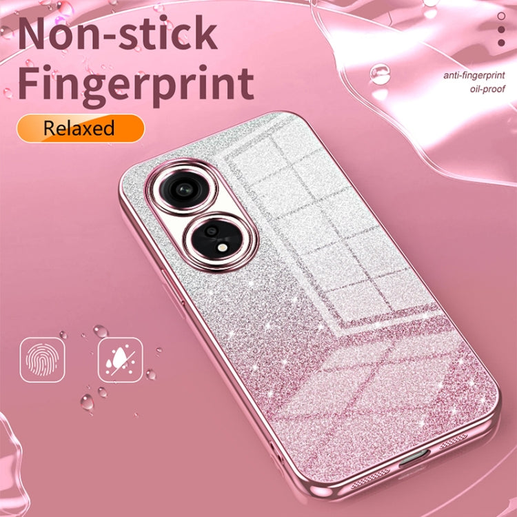 For OPPO Reno8 Pro Gradient Glitter Powder Electroplated Phone Case(Pink) - OPPO Cases by PMC TechLife | Online Shopping South Africa | PMC TechLife | Buy Now Pay Later Mobicred