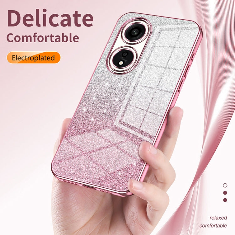 For OPPO A52 / A72 / A92 Gradient Glitter Powder Electroplated Phone Case(Silver) - OPPO Cases by PMC TechLife | Online Shopping South Africa | PMC TechLife | Buy Now Pay Later Mobicred