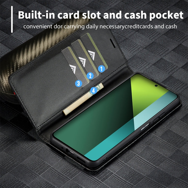 For Xiaomi Redmi 13C / Poco C65 LC.IMEEKE Carbon Fiber Texture Flip Leather Phone Case(Horizontal Black) - free shipping - PMC TechLife - Order now!