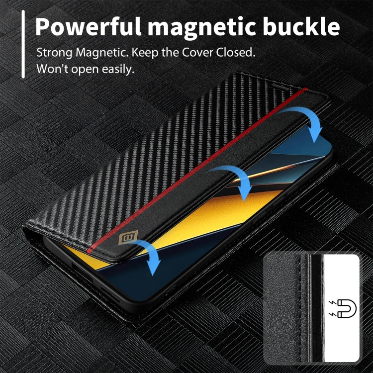 For Xiaomi Poco X6 Pro 5G LC.IMEEKE Carbon Fiber Texture Flip Leather Phone Case(Vertical Black) - free shipping - PMC TechLife - Order now!
