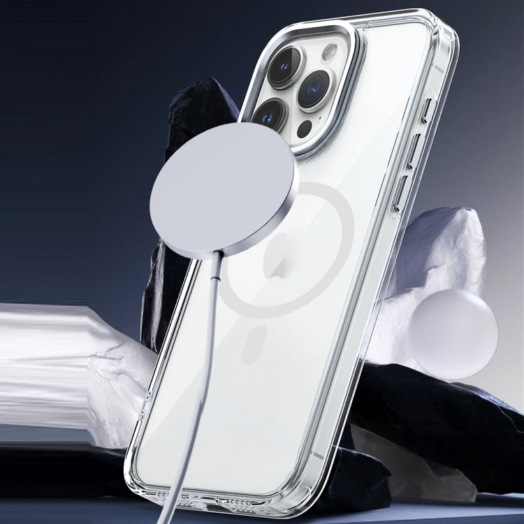 For iPhone 15 MagSafe Magnetic Clear Phone Case(Sierra Blue) - iPhone 15 Cases by PMC TechLife | Online Shopping South Africa | PMC TechLife