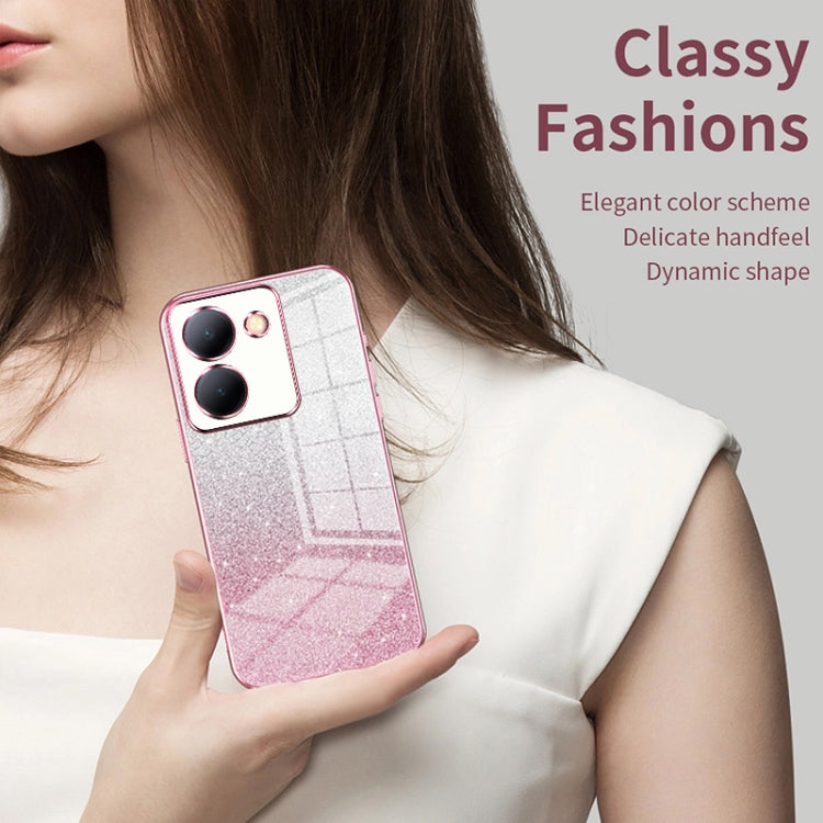 For vivo X100 Pro Gradient Glitter Powder Electroplated Phone Case(Pink) - vivo Cases by imak | Online Shopping South Africa | PMC TechLife | Buy Now Pay Later Mobicred