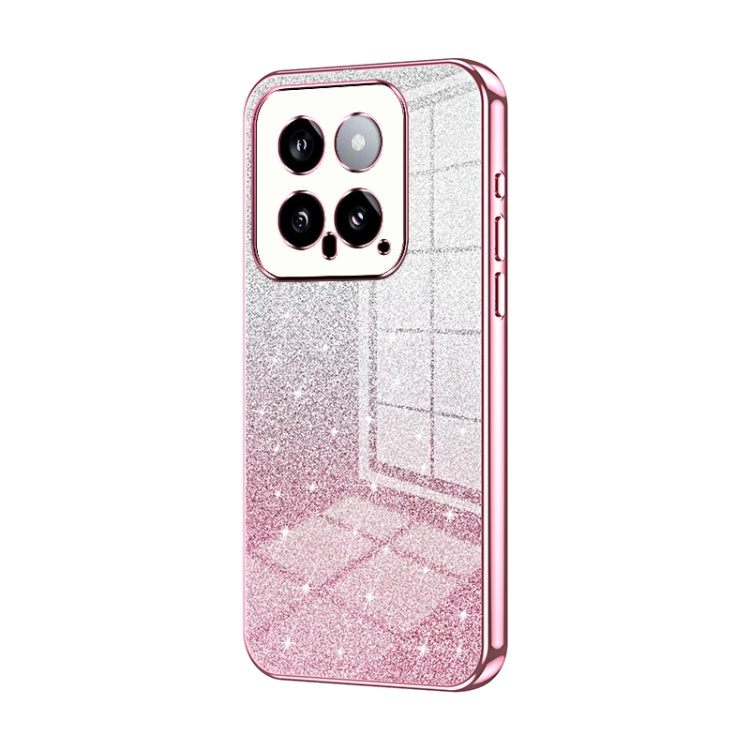 For Xiaomi 14 Gradient Glitter Powder Electroplated Phone Case(Pink) - 14 Cases by PMC TechLife | Online Shopping South Africa | PMC TechLife | Buy Now Pay Later Mobicred