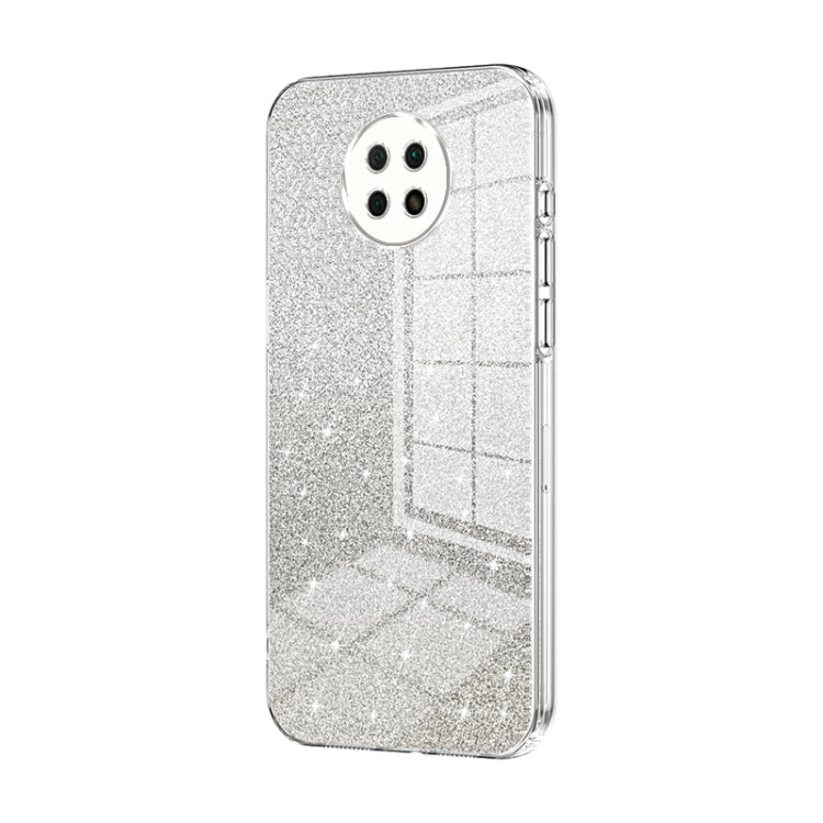 For Xiaomi Redmi Note 9 5G / Note 9T Gradient Glitter Powder Electroplated Phone Case(Transparent) - Xiaomi Cases by PMC TechLife | Online Shopping South Africa | PMC TechLife | Buy Now Pay Later Mobicred