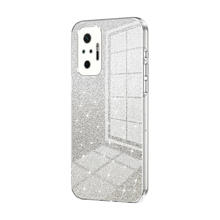 For Xiaomi Redmi Note 10 Pro/10 Pro Max Gradient Glitter Powder Electroplated Phone Case(Transparent) - Xiaomi Cases by PMC TechLife | Online Shopping South Africa | PMC TechLife | Buy Now Pay Later Mobicred