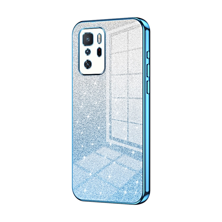For Xiaomi Redmi Note 10 Pro 5G/Poco X3 GT Gradient Glitter Powder Electroplated Phone Case(Blue) - free shipping - PMC TechLife - Order now!