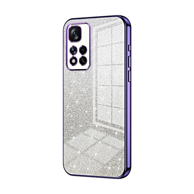 For Xiaomi Redmi Note 11 Pro+ 5G Gradient Glitter Powder Electroplated Phone Case(Purple) - Xiaomi Cases by PMC TechLife | Online Shopping South Africa | PMC TechLife | Buy Now Pay Later Mobicred