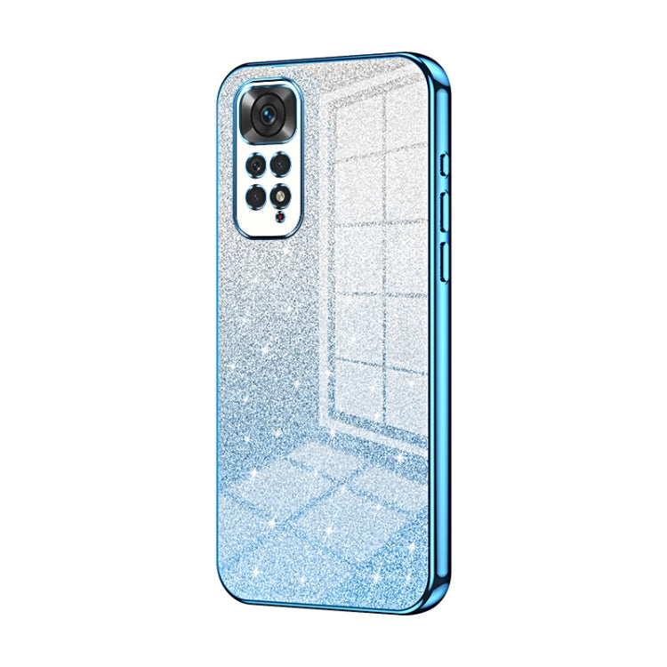 For Xiaomi Redmi Note 11 Global / Note 11S Gradient Glitter Powder Electroplated Phone Case(Blue) - Xiaomi Cases by PMC TechLife | Online Shopping South Africa | PMC TechLife | Buy Now Pay Later Mobicred