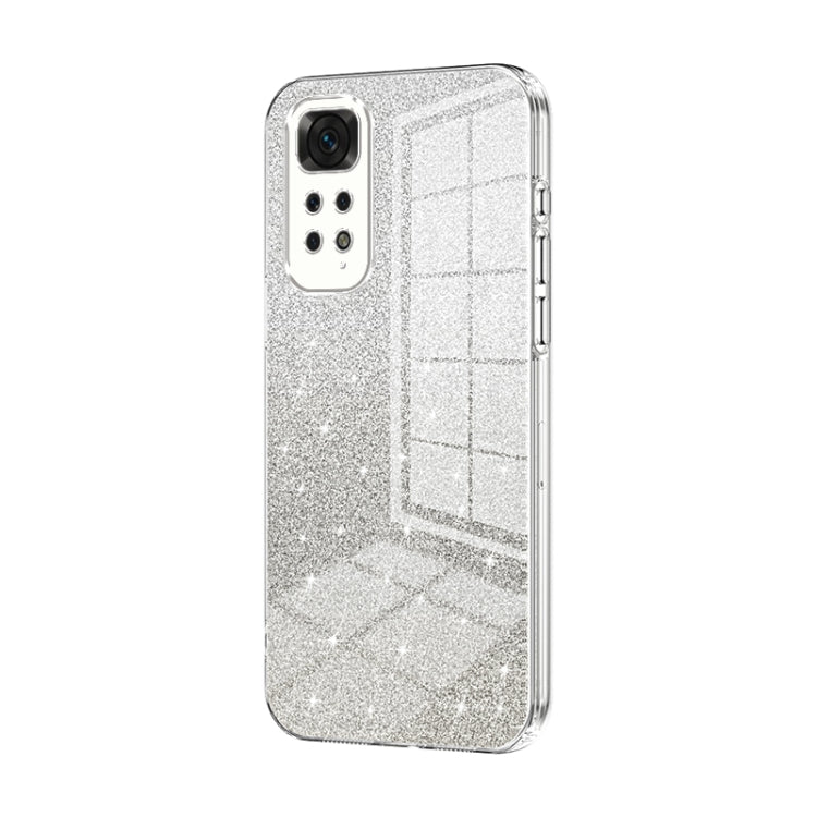 For Xiaomi Redmi Note 11 Global / Note 11S Gradient Glitter Powder Electroplated Phone Case(Transparent) - Xiaomi Cases by PMC TechLife | Online Shopping South Africa | PMC TechLife | Buy Now Pay Later Mobicred